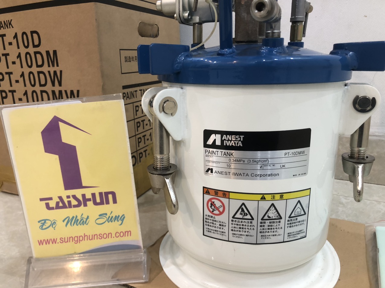 Nồi trộn sơn 10 lít dành cho sơn gốc nước Anest Iwata PT-10DMW
